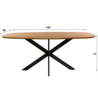 Fraaai Tyler eetkamertafel 180 cm
