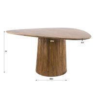 Fraaai Sedona eettafel driehoekig 150cm - massief mango zand