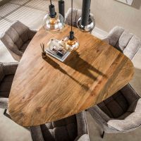 Fraaai Sedona eettafel driehoekig 150cm - massief mango zand