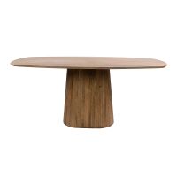 Fraaai Sedona Deens ovale eettafel centrale poot 180 cm - massief mango zandkleur