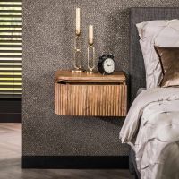 Fraaai Sedona nachtkastje set van 2 wave L+R afgerond - mangohout