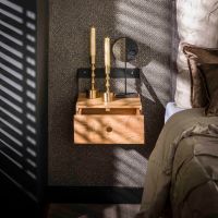 Fraaai Lexi zwevend nachtkastje set van 2 - acacia naturel