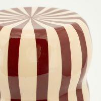 By-Boo Candice bijzettafel gestreept - creme/burgundy