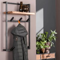 Woody kapstok metaal hoog met plank en 6 haken van het woonmerk Fraaai