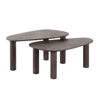 Jared salontafel set van 2 hoekvormig Maya teak - bruin
