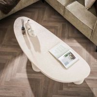 Fraaai Vero organische salontafel - 157 cm - marmer - wit