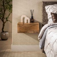 Fraaai Pioter nachtkastje zwevend 1 lade - massief mango zand