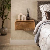 Fraaai Pioter nachtkastje zwevend 1 lade - massief mango zand