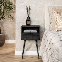 Fraaai Mariah nachtkastje 1L mangohout zwart