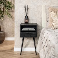 Fraaai Mariah nachtkastje 1L mangohout zwart