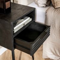 Fraaai Mariah nachtkastje 1L mangohout zwart