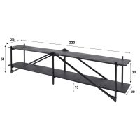 Fraaai Kingsley tv-meubel 220 cm XL - grijs