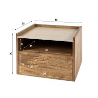 Fraaai Shane nachtkastje hangend - zand