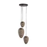 Light & Living Yaelle hanglamp 3L Ø36x97 cm - antiek brons/mat zwart - OUTLET B