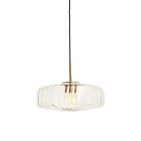 Light & Living Pleat hanglamp glas - helder/goud - OUTLET B