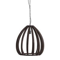 Barsia hanglamp Ø50x54 cm hout - donkerbruin