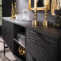 Fraaai Gileon dressoir 170 cm mangohout zwart