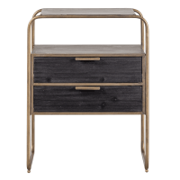 Polite nachtkastje metaal/hout antique brass van het woonmerk BePurehome