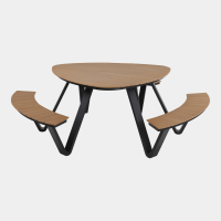 Arezzo picknickset driehoek polywood teaklook van het woonmerk Les