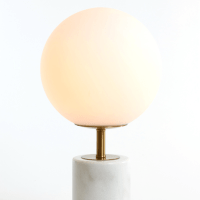 Medina tafellamp Ø25x47 cm glas mat wit/antiek brons van het woonmerk Light&Living