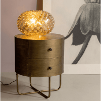 Glossy kastje rond metaal antique brass van het woonmerk BePureHome