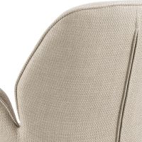 Luma draaibare armstoel | zwart metaal onderstel | stof Basel - beige