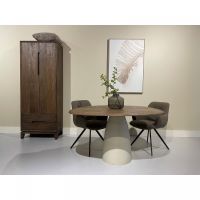 Marron eettafel rond 140cm - bruin