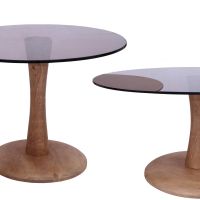 Brix Faye bijzettafel ø60 cm hout/glas - almond