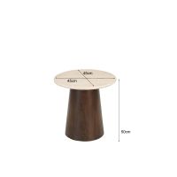 Bottecino bijzettafel ø45 cm - donkerbruin/beige