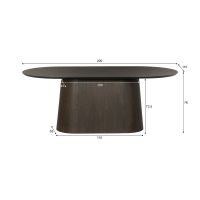 Novero eettafel 200 cm - espresso