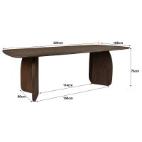 Trevor eettafel Deens ovaal 220 cm - donkerbruin