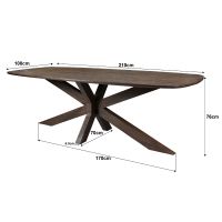 Livingfurn Lissabon eettafel Deens ovaal 210 cm - donkerbruin