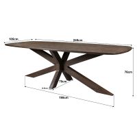 Lissabon eettafel Deens ovaal 240 cm - donkerbruin