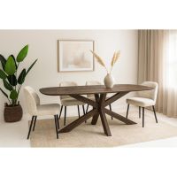 Lissabon eettafel Deens ovaal 240 cm - donkerbruin