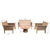 Livingfurn Malaga tuinset - beige/naturel