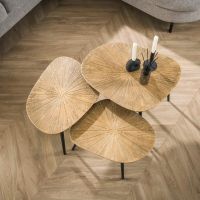 Fraaai Samia salontafel set van 3 vierhoekig - brons