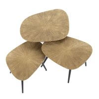 Fraaai Samia salontafel set van 3 vierhoekig - brons