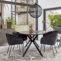 Woood Eettafel Bruno MDF Zwart Ovaal 220x100 cm