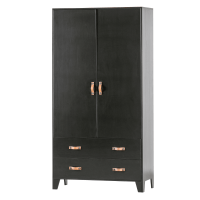 Dian garderobekast grenen diep zwart 180 cm van het woonmerk Woood