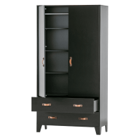 Dian garderobekast grenen diep zwart 180 cm van het woonmerk Woood