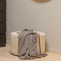 Woood Sara poef laag teddy