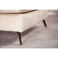 Amber 3-zits hoekbank rechts ribstof - beige/poot zwart