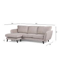 Orinoco 3-zitsbank rechts stof - beige/poot zwart