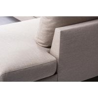 Suus 3-zits hoekbank rechts stof - beige/poot zwart