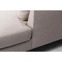 Vurna Darcy 3-zits U-bank rechts stof - beige/poot eiken