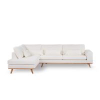 Cleo 3-zits hoekbank links stof - naturel