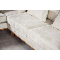 Loris 3-zits hoekbank links stof - champagne