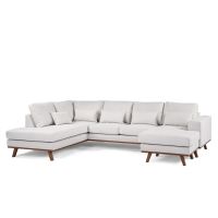 Vurna Melva 3-zits hoekbank links stof - beige