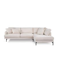 Christie 3-zits hoekbank rechts stof - champagne