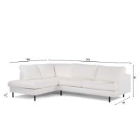 Trisha 3-zits hoekbank rechts stof - naturel